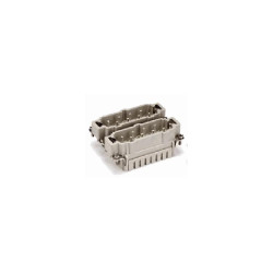 Insert HVES, Raccordement à ressort, mâle, 8 pin, 16A, Polycarbonate, 16B|32B 